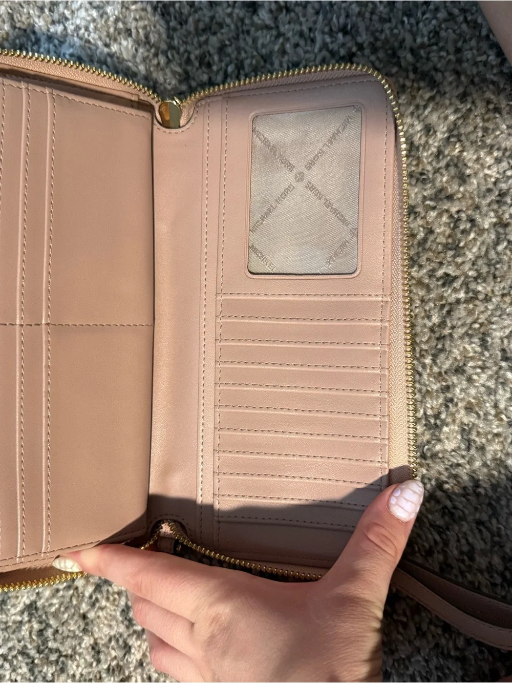 Michael Kors Blush Pink Logo Zip Wristlet